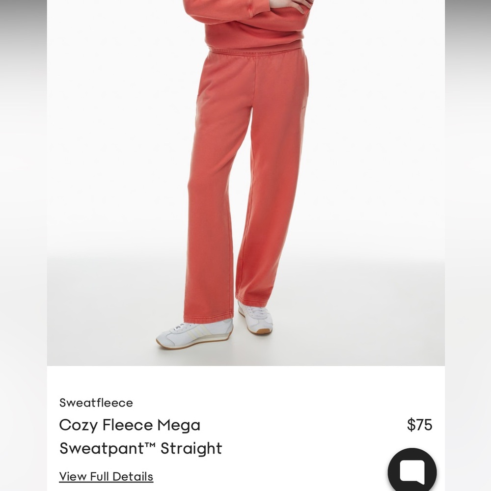 Aritzia Mega Fleece Sweatpants in Envy Red